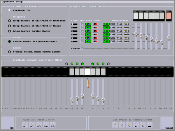 Light Setup Screen